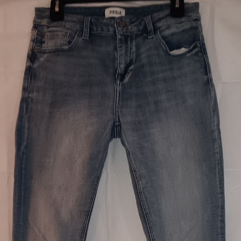 Pistola Arielle High Rise, Fringe Hem, Five Pocket Jeans- Size 29